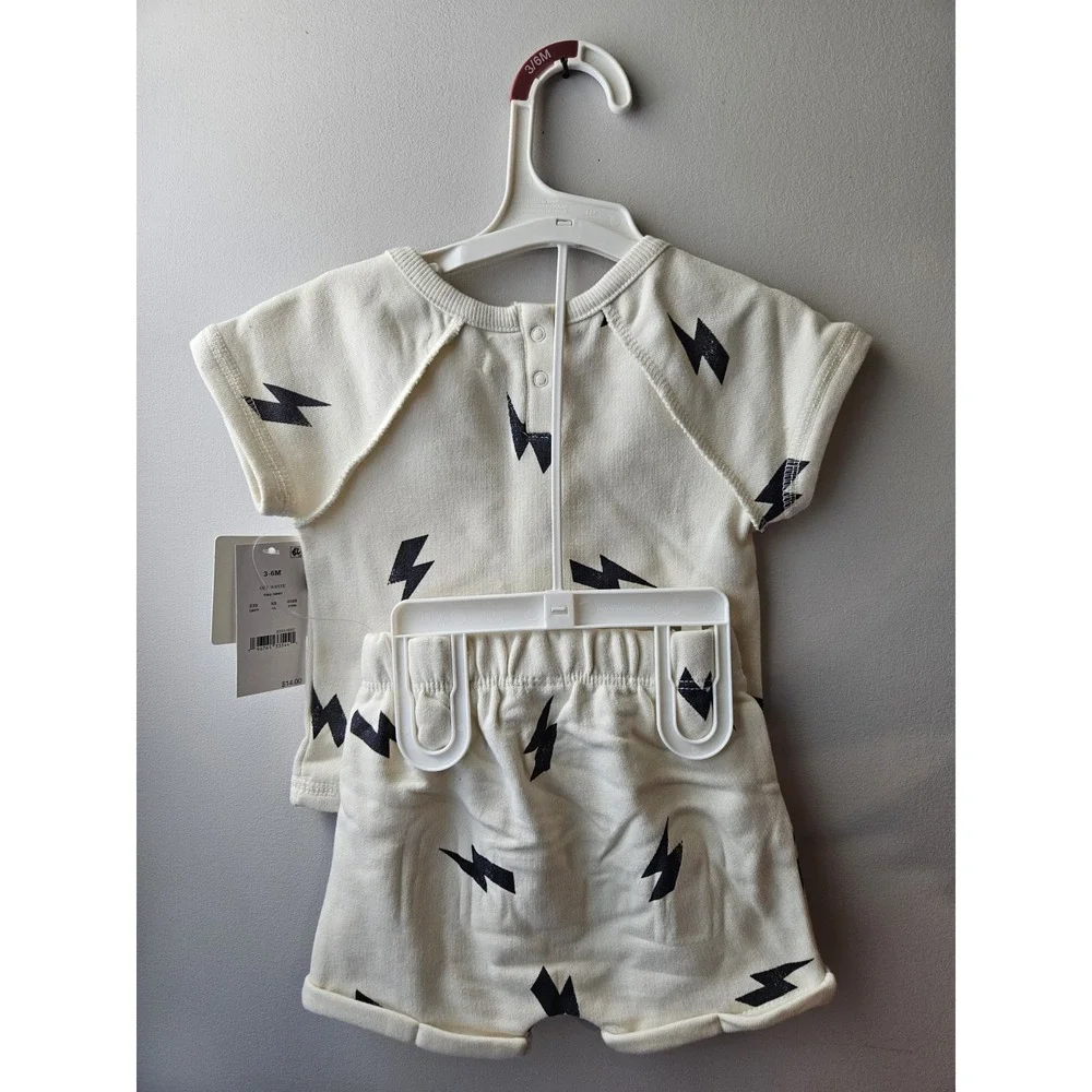 Grayson Threads Thunder‎ Design Beige toddler Short set sz 3-6 months